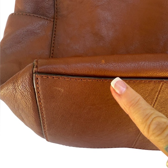 Frye Hobo Shoulder Bag Leather Cognac Brown DB323 - Picture 13 of 13